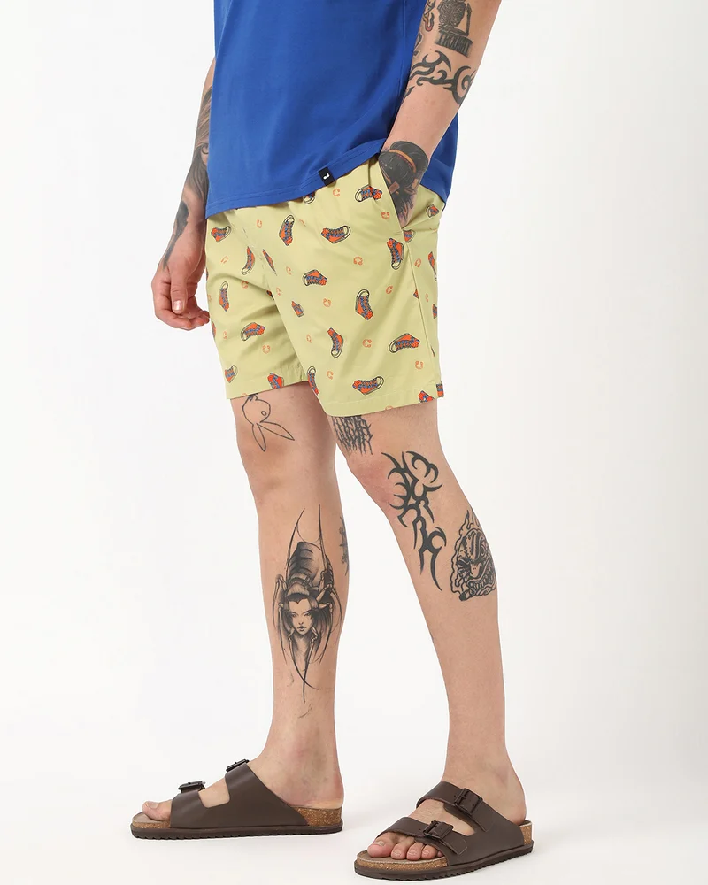 بيواكوف Men's Beige All Over Printed Boxers